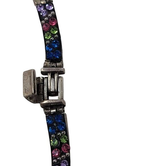 Artisan 925 Sterling Silver Multicolor Micro Mosaic Choker Necklace Earring Set - Picture 11 of 16